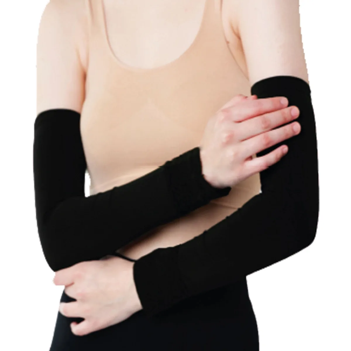 Silvy Nylon Arm Sleeves with Lace Cuffs