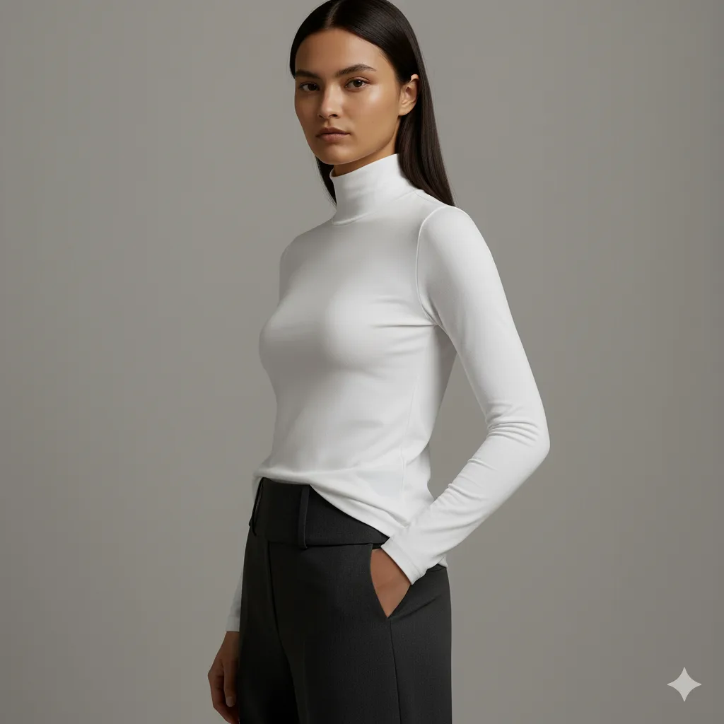 MILK Long-Sleeve High-Neck Top