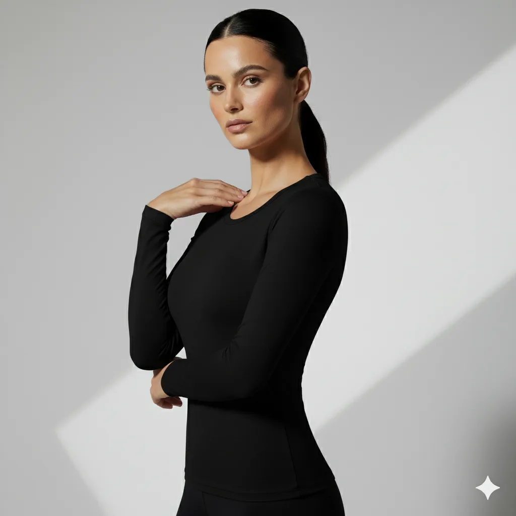 MILK Long-Sleeve Round-Neck Top