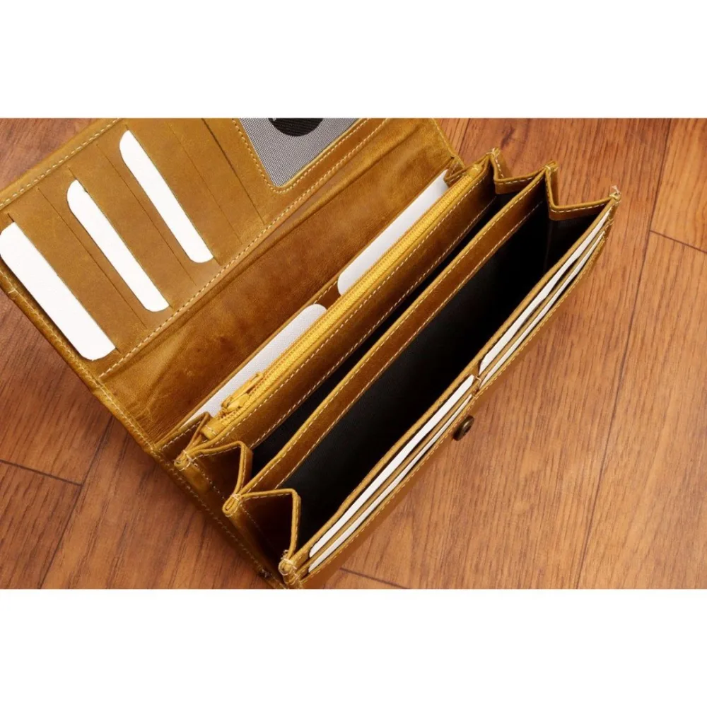Women's Long Brown Croc-Embossed Wallet (Code 10867)