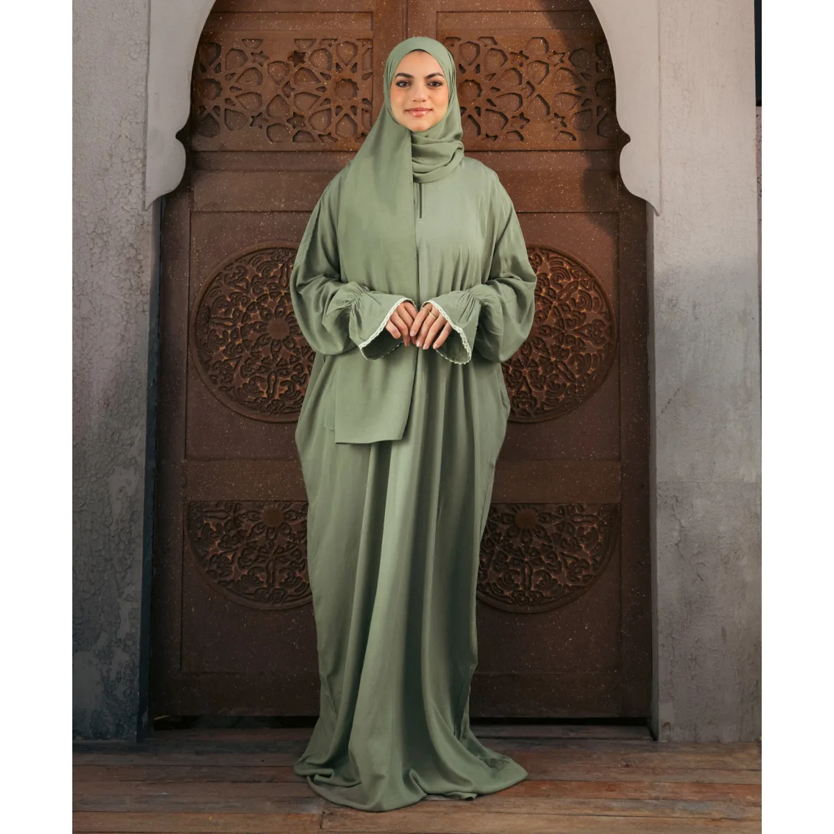 Le Voile Plain Viscose Flounce Sleeves Isdal