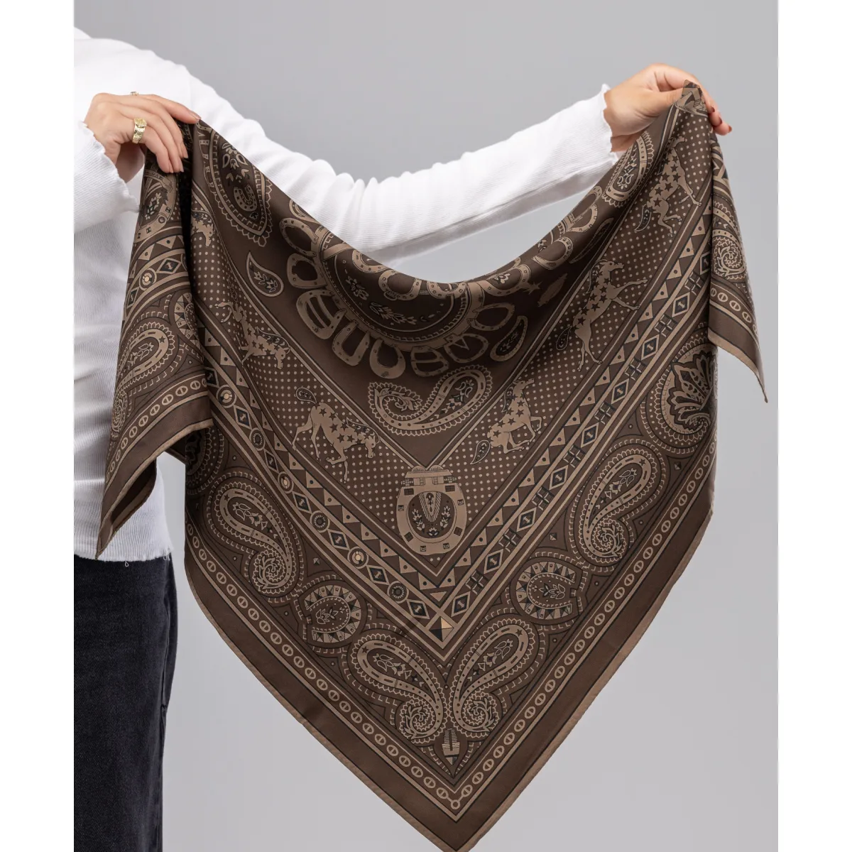 Le Voile Paisley Silk Square Scarf