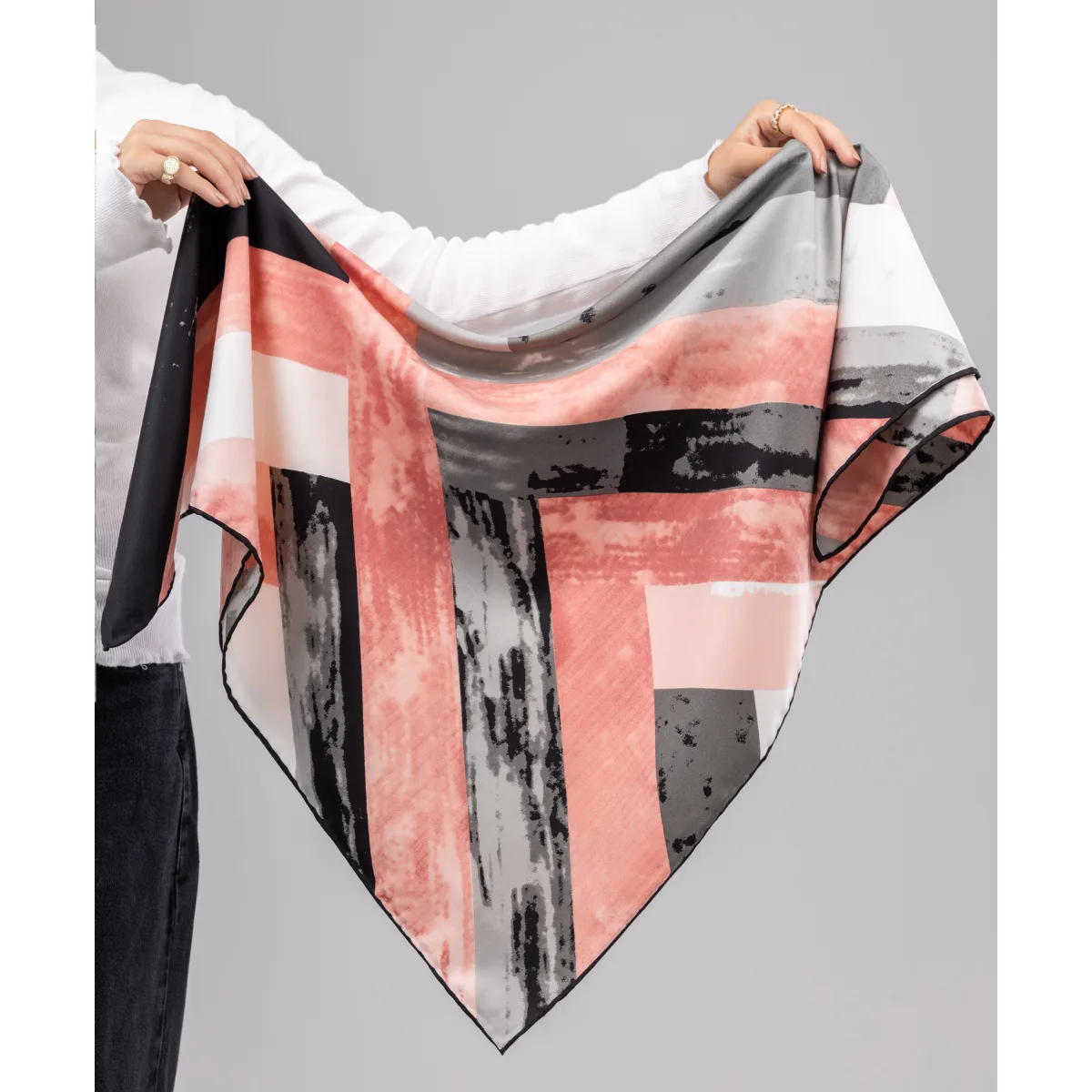 Le Voile Slate Silk Square Scarf