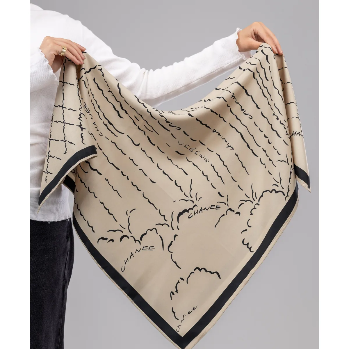 Le Voile Scrawl Silk Square Scarf