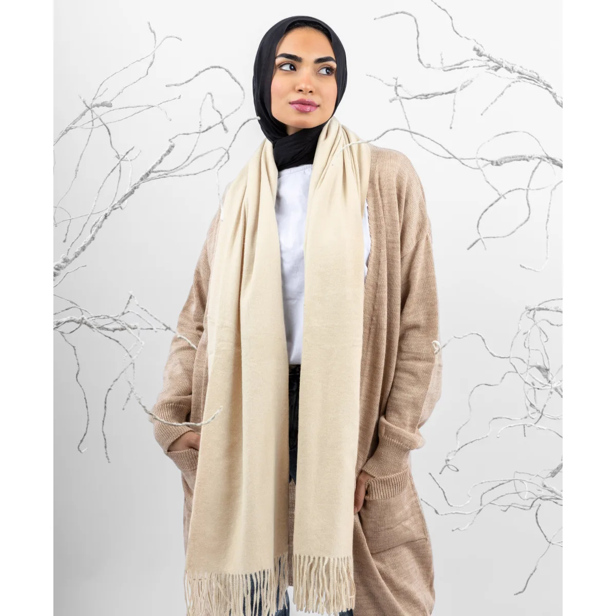شال شتوي صوف سادة من لو فوال