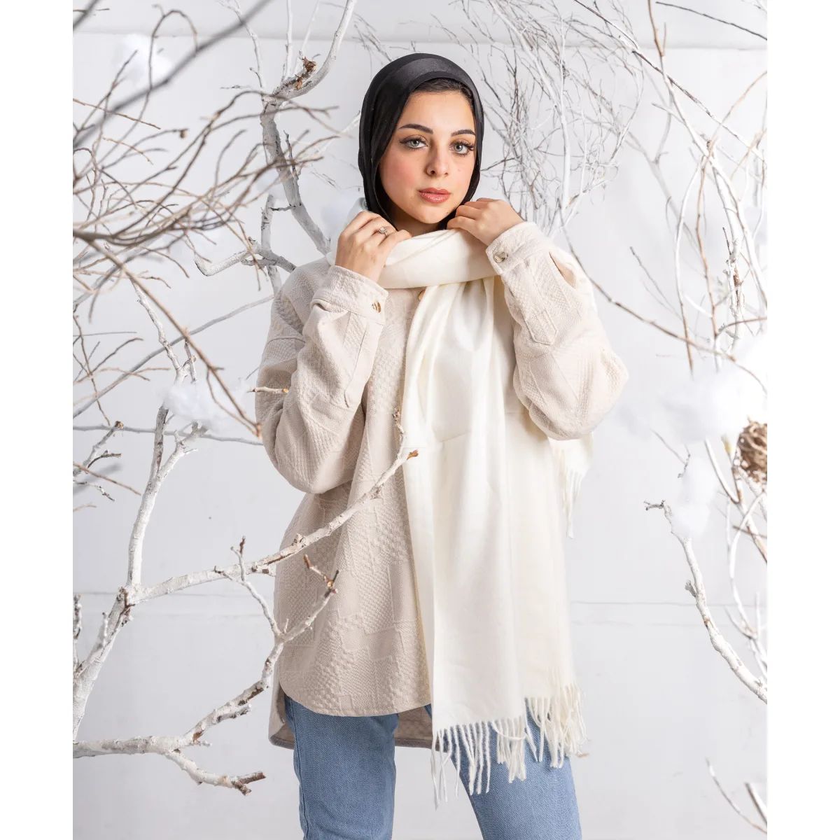 شال شتوي صوف سادة من لو فوال