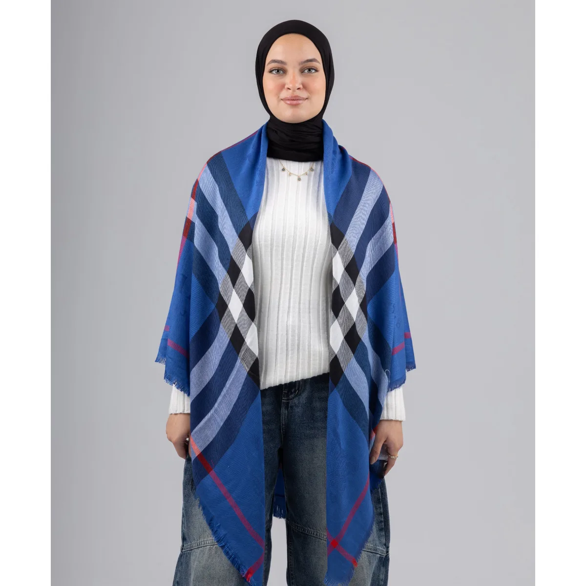 شال كاروهات Azure من لو فوال