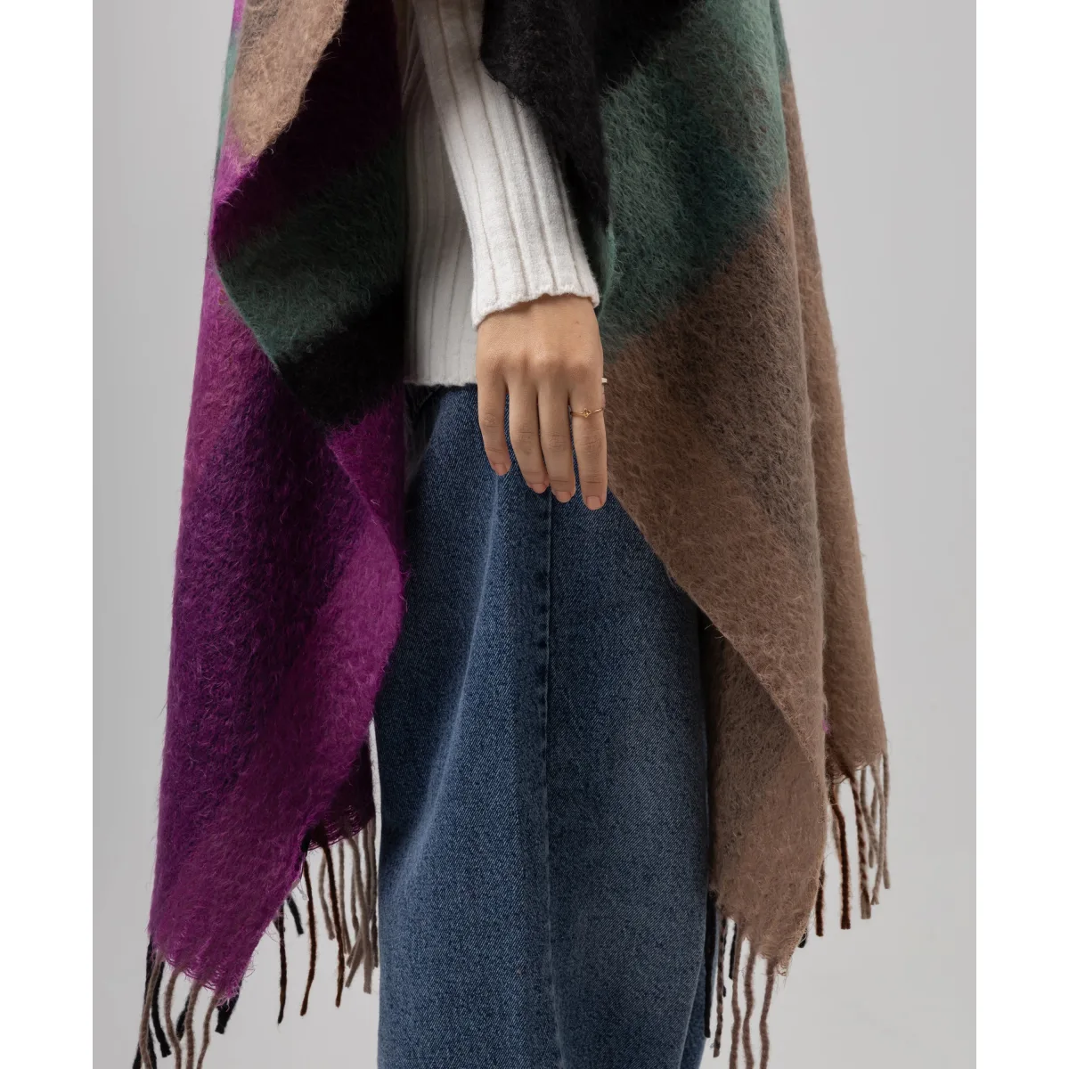 Le Voile Cozy Striped Shawl