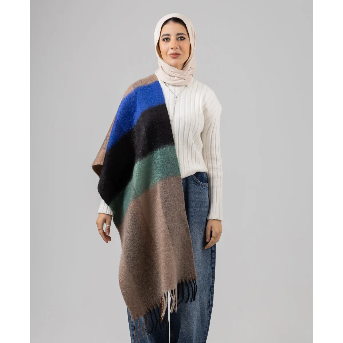 Le Voile Cozy Striped Shawl