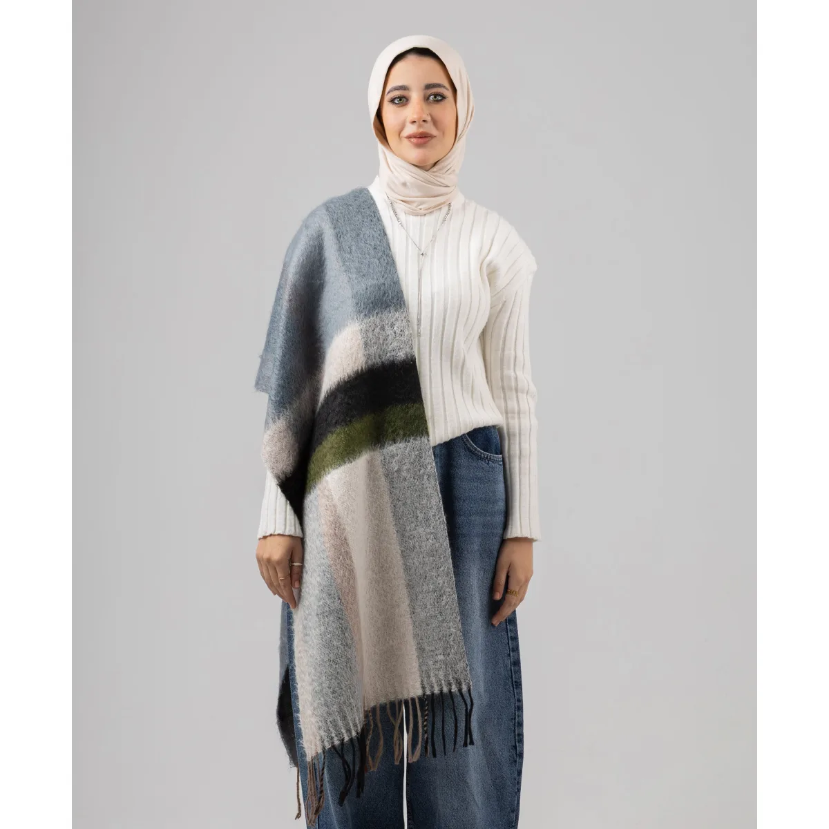 Le Voile Cozy Striped Shawl