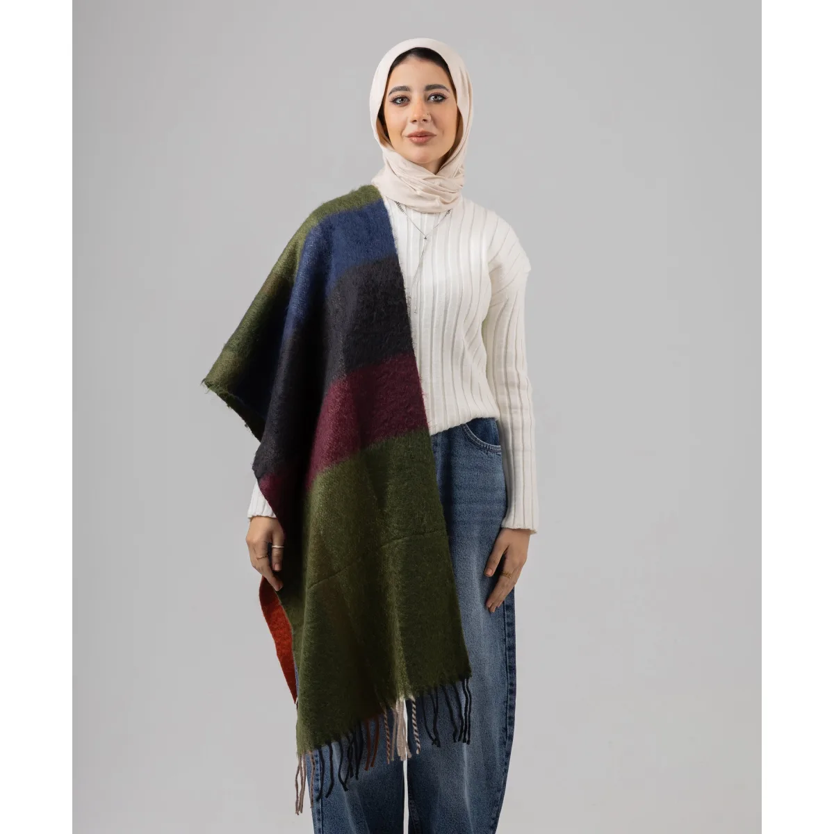 Le Voile Cozy Striped Shawl
