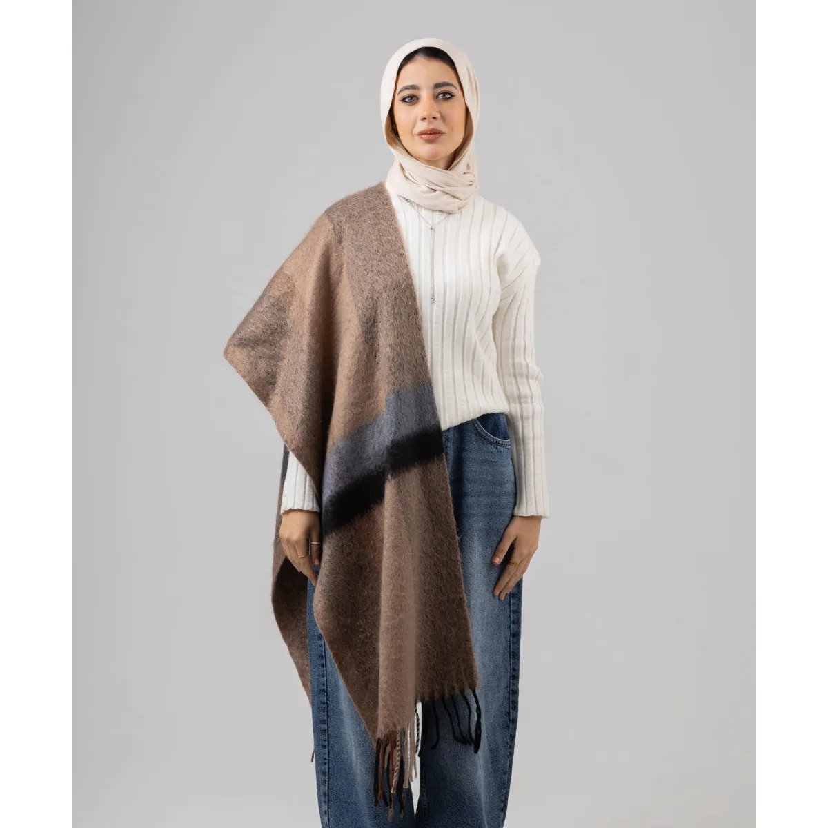 Le Voile Cozy Striped Shawl
