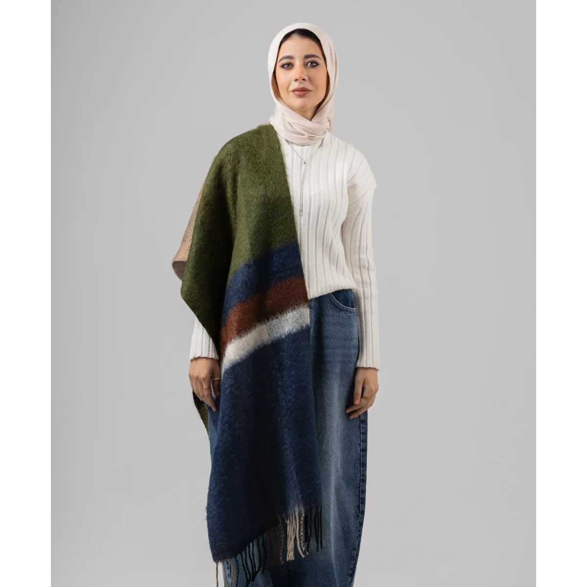 Le Voile Cozy Striped Shawl