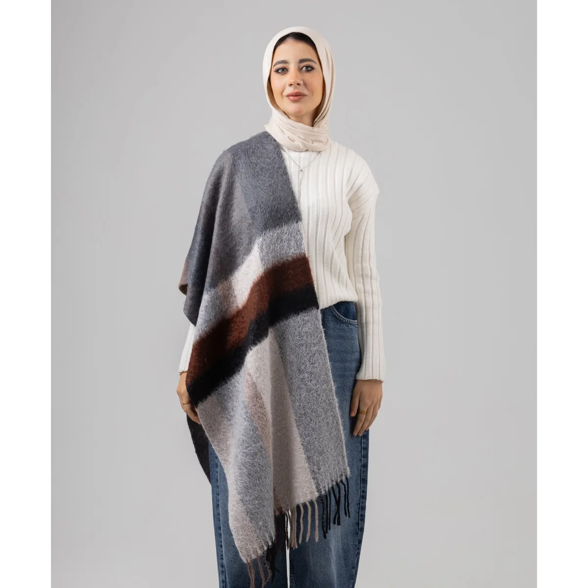 Le Voile Cozy Striped Shawl