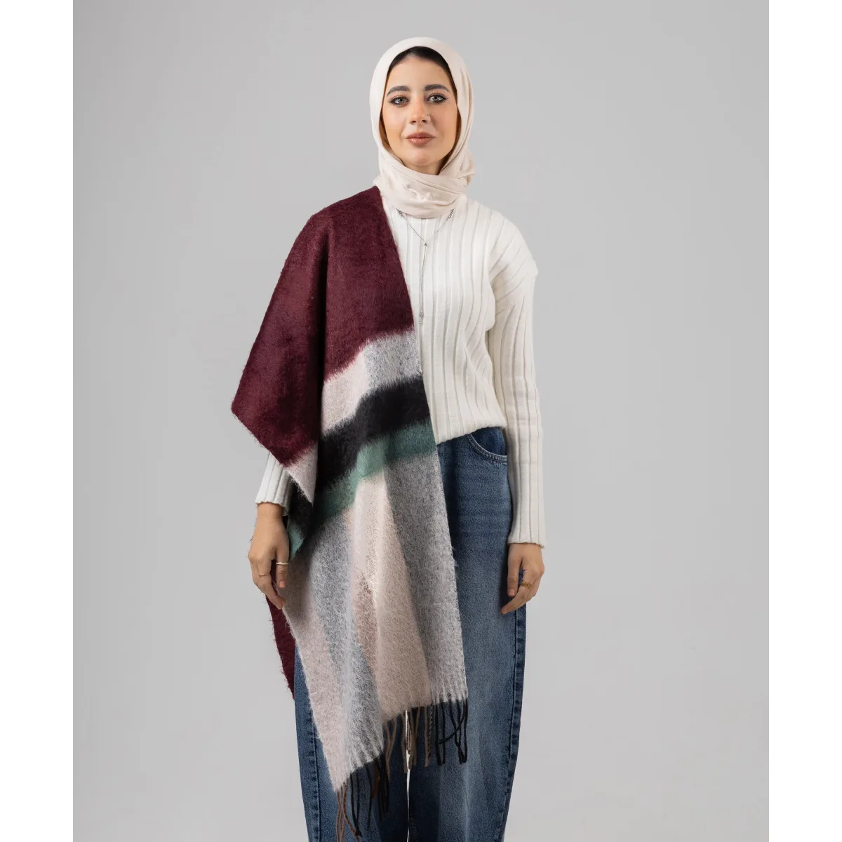 Le Voile Cozy Striped Shawl