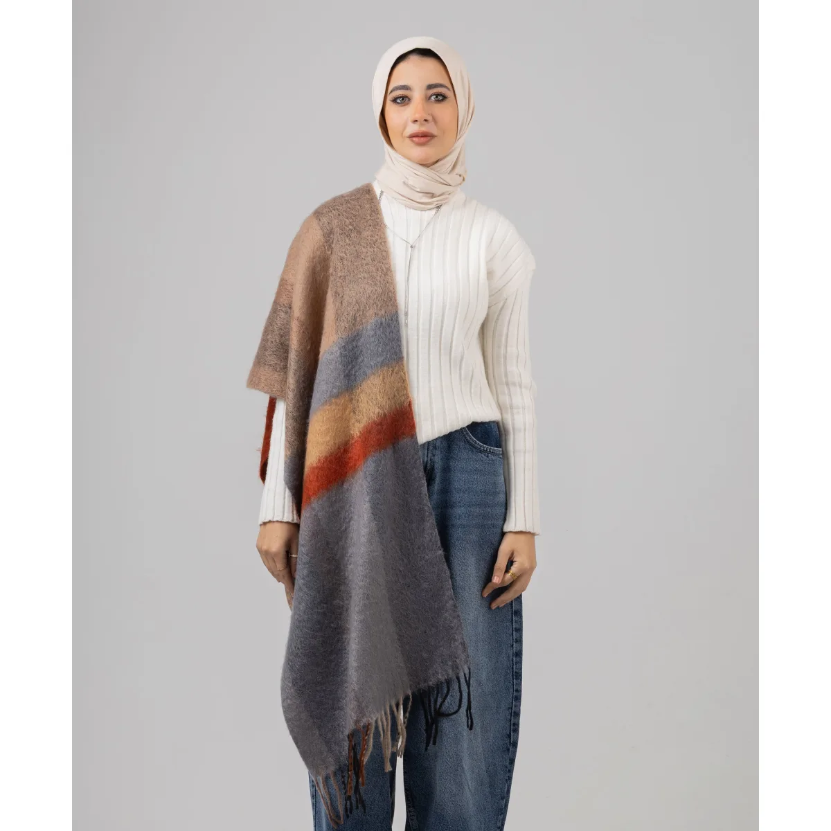 Le Voile Cozy Striped Shawl