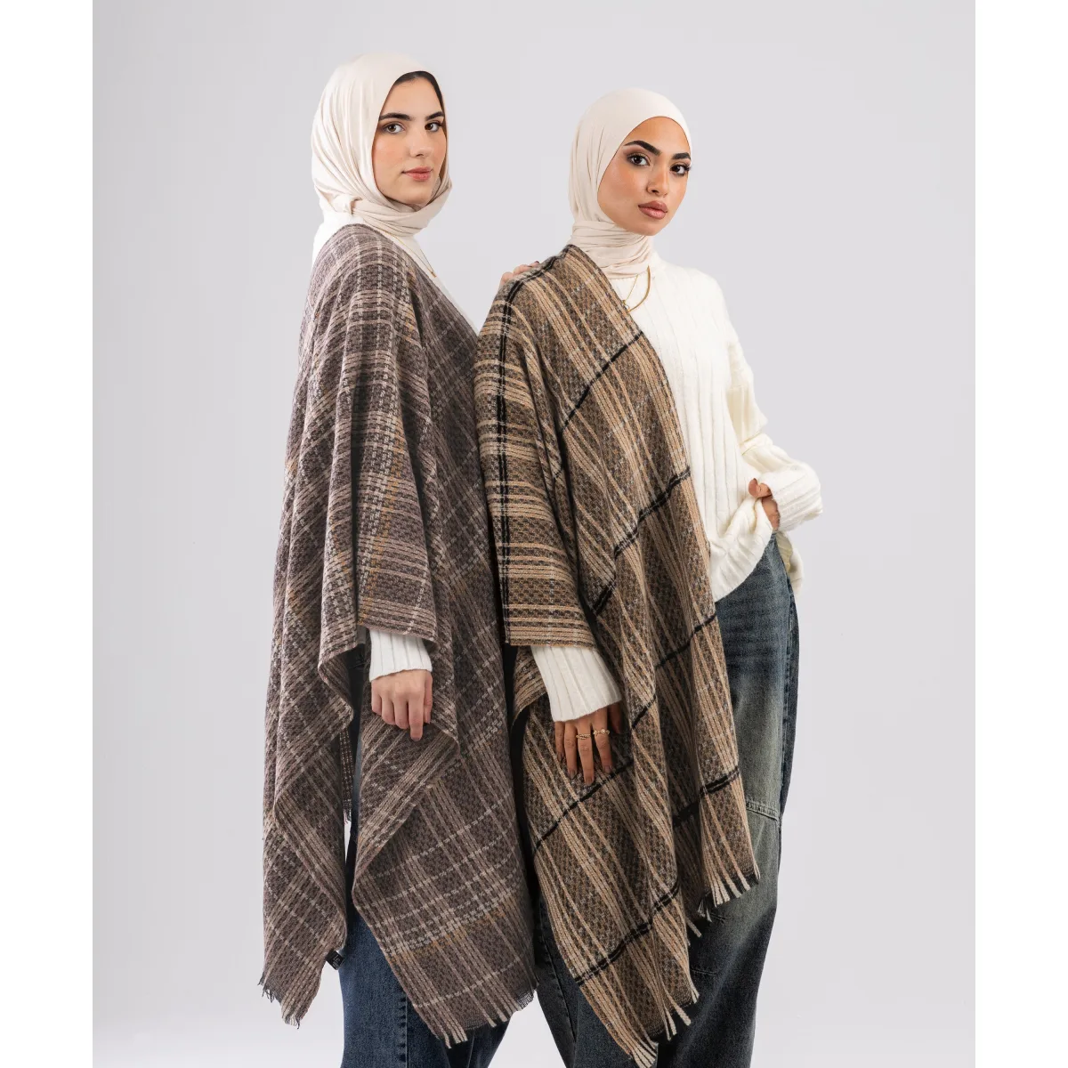 Le Voile Comfy Plaid Shawl