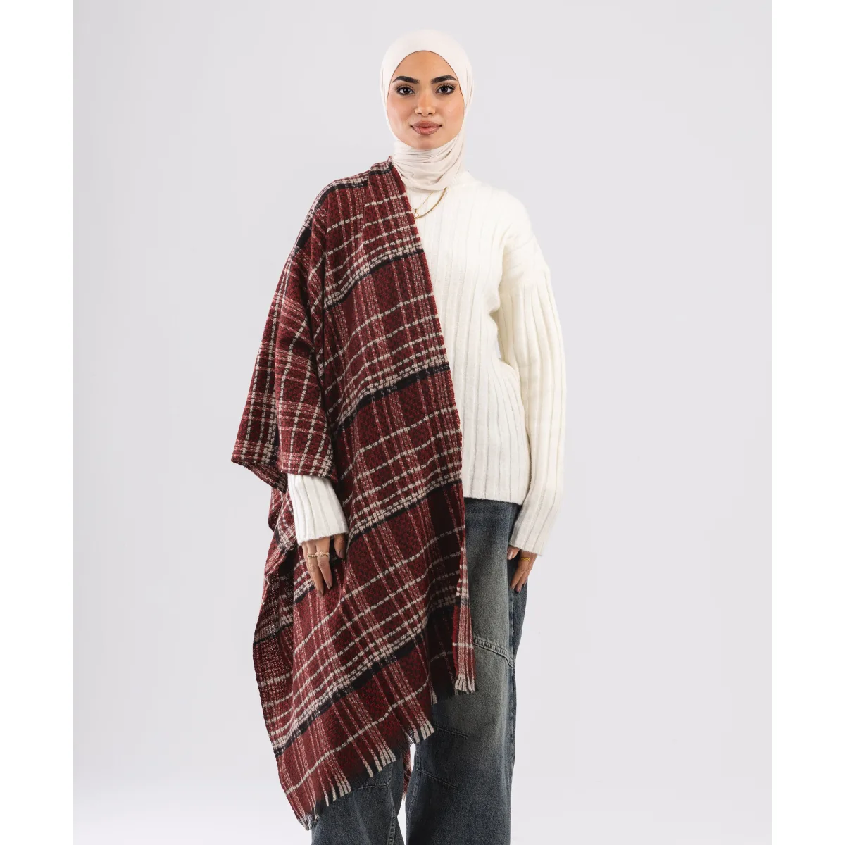 شال شتوي صوف كاروهات Comfy من لو فوال