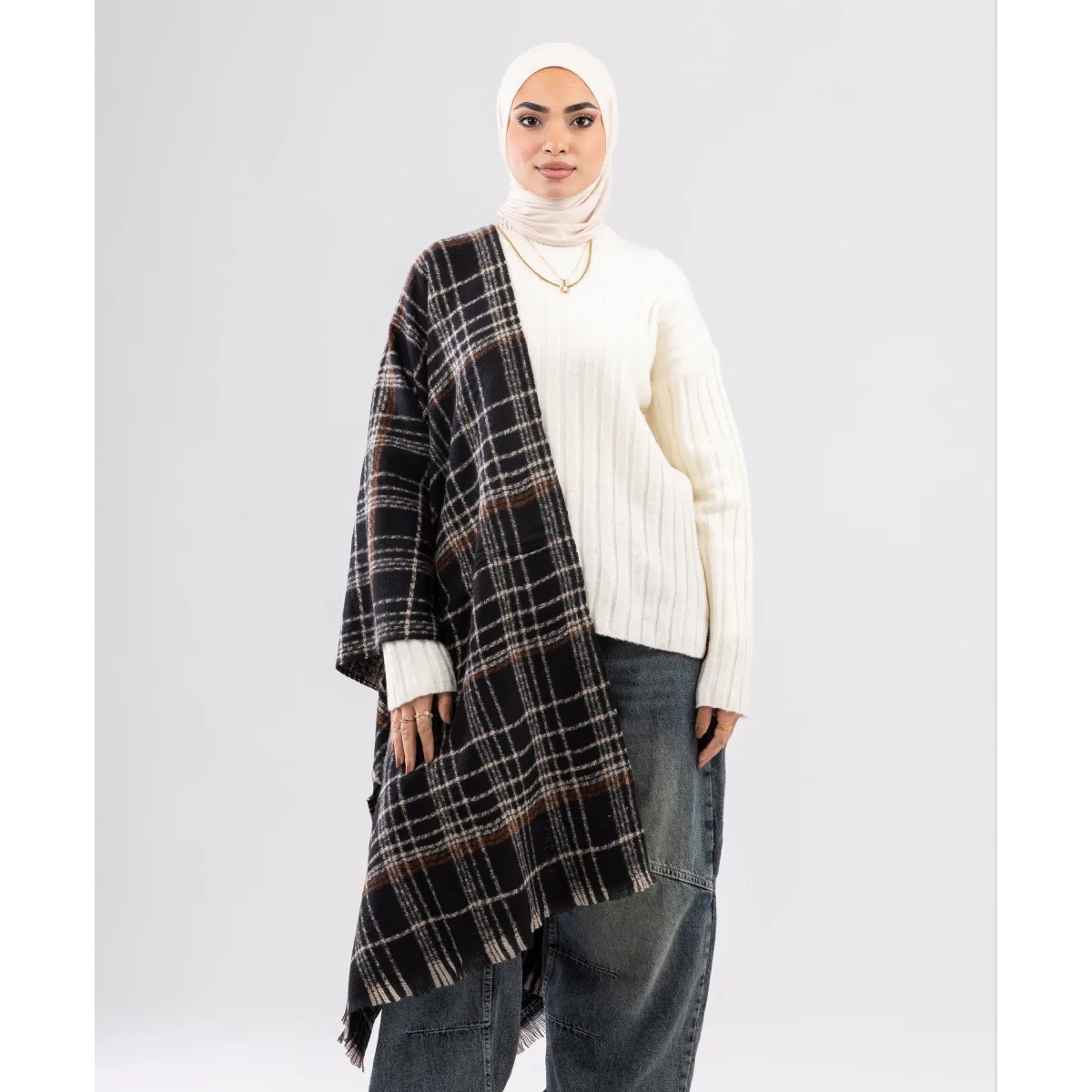 شال شتوي صوف كاروهات Comfy من لو فوال