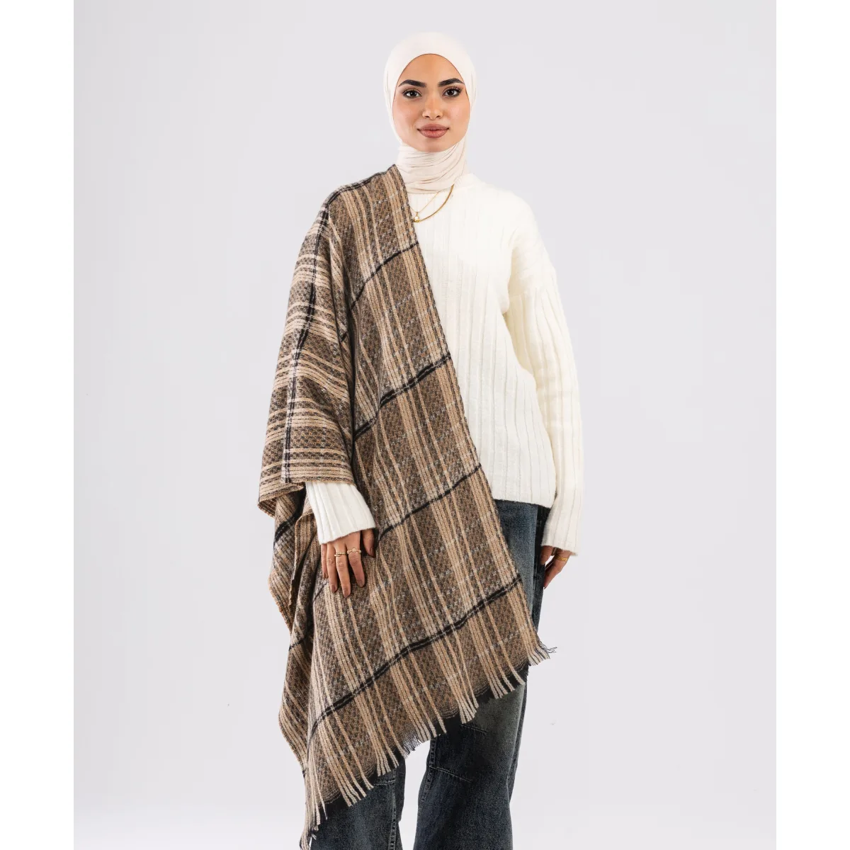 شال شتوي صوف كاروهات Comfy من لو فوال