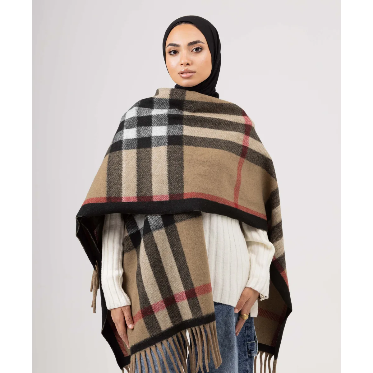 Le Voile Check Winter Cape