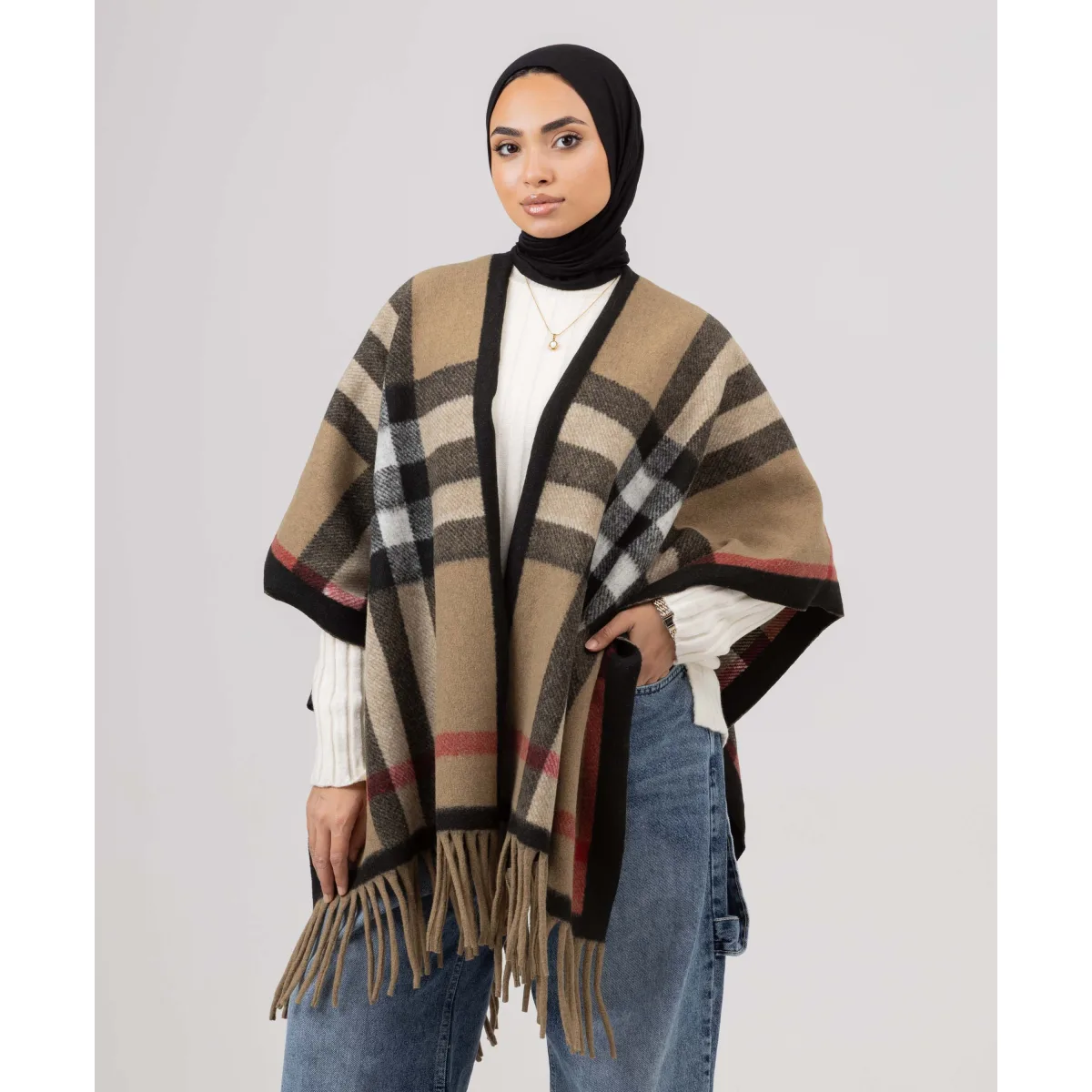 شال شتوي صوف كاروهات Cape من لو فوال