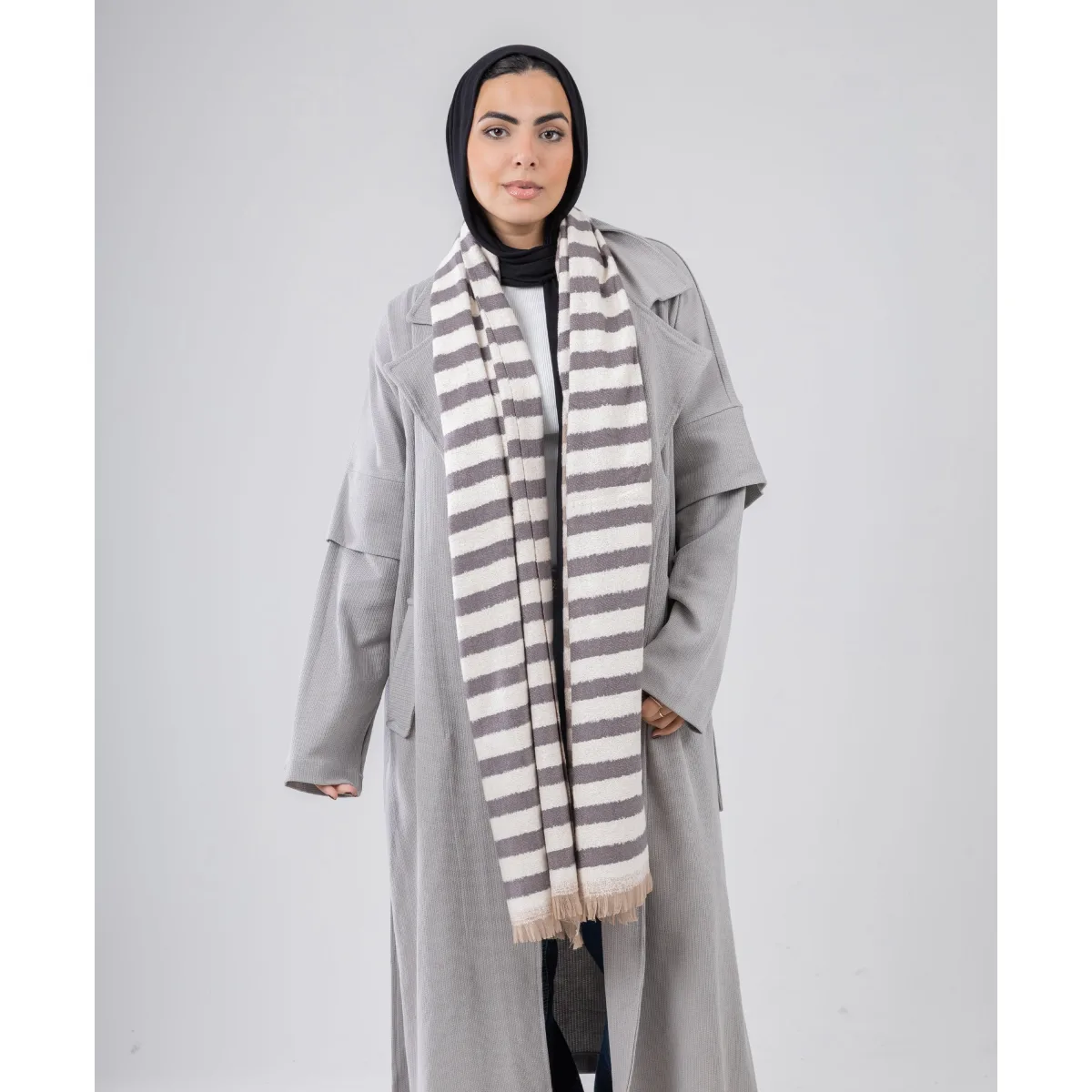 Le Voile Striped Winter Shawl