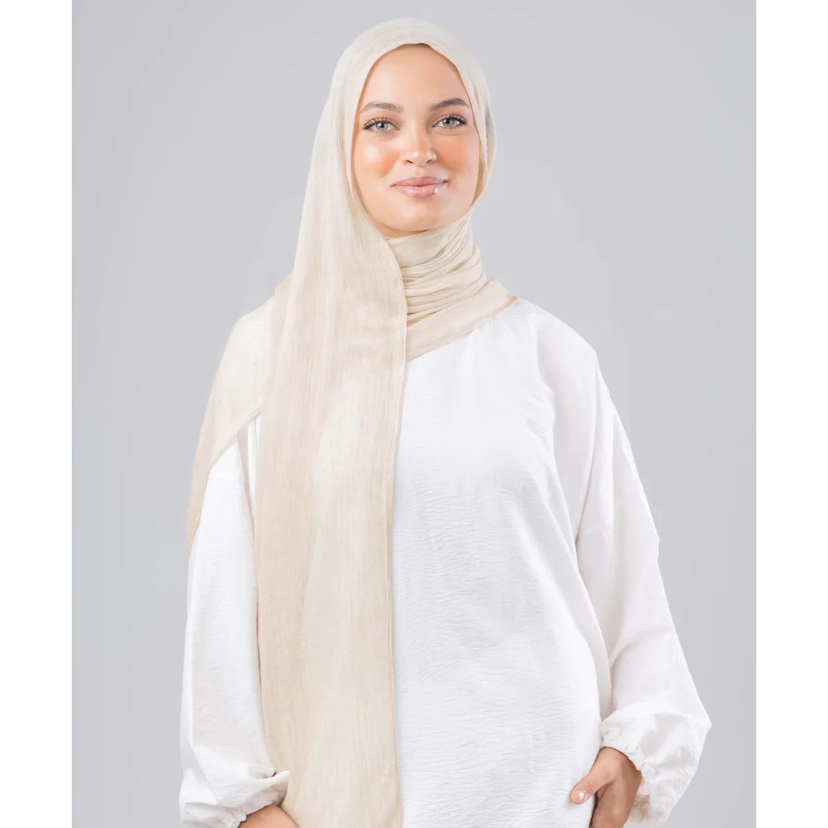 Le Voile Fluffy Linen Marble Scarf