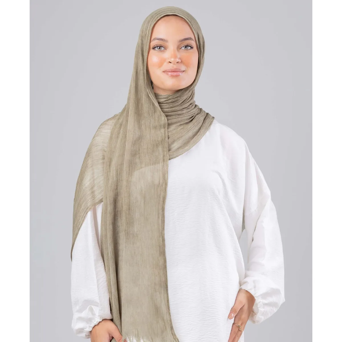 Le Voile Fluffy Linen Marble Scarf