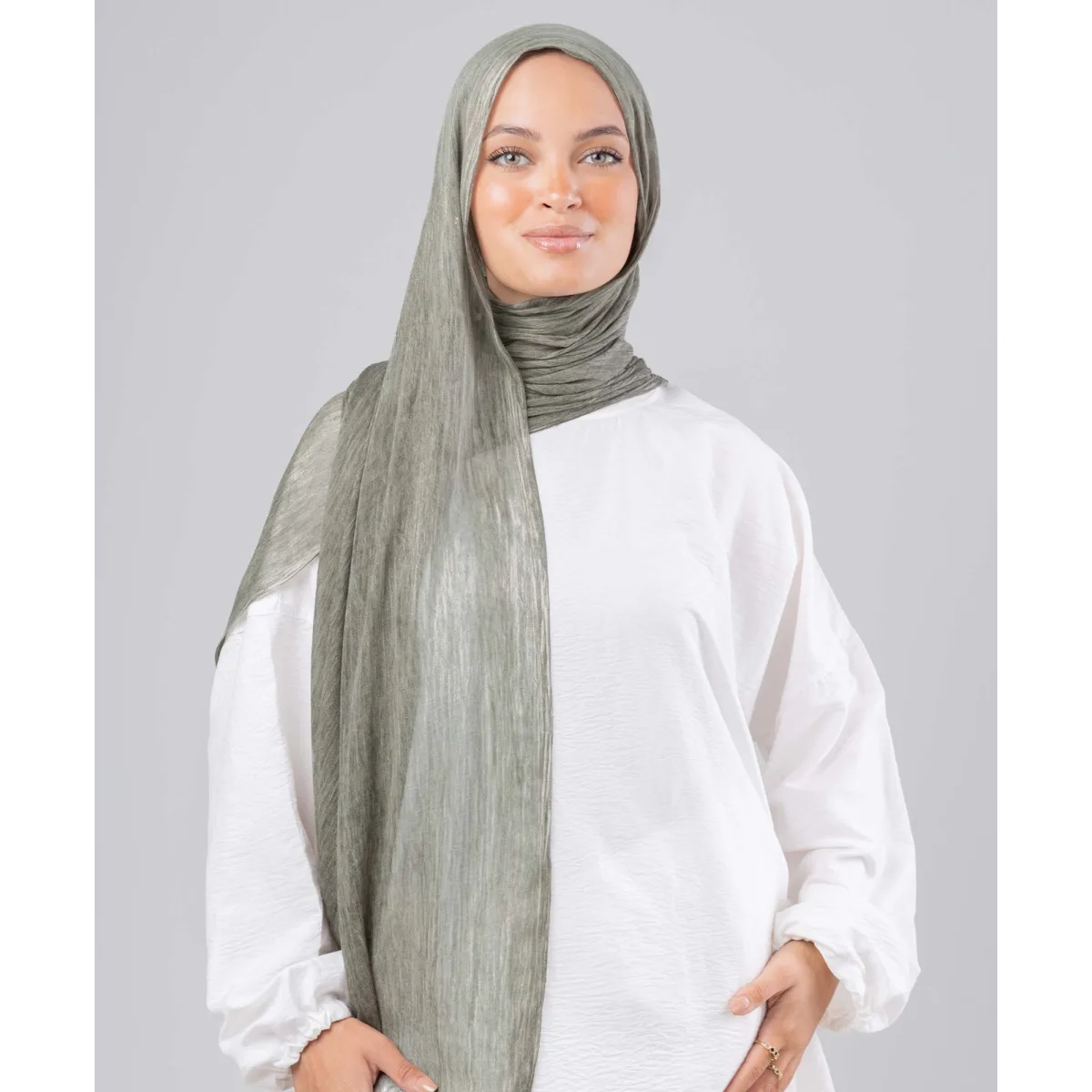 Le Voile Fluffy Linen Marble Scarf