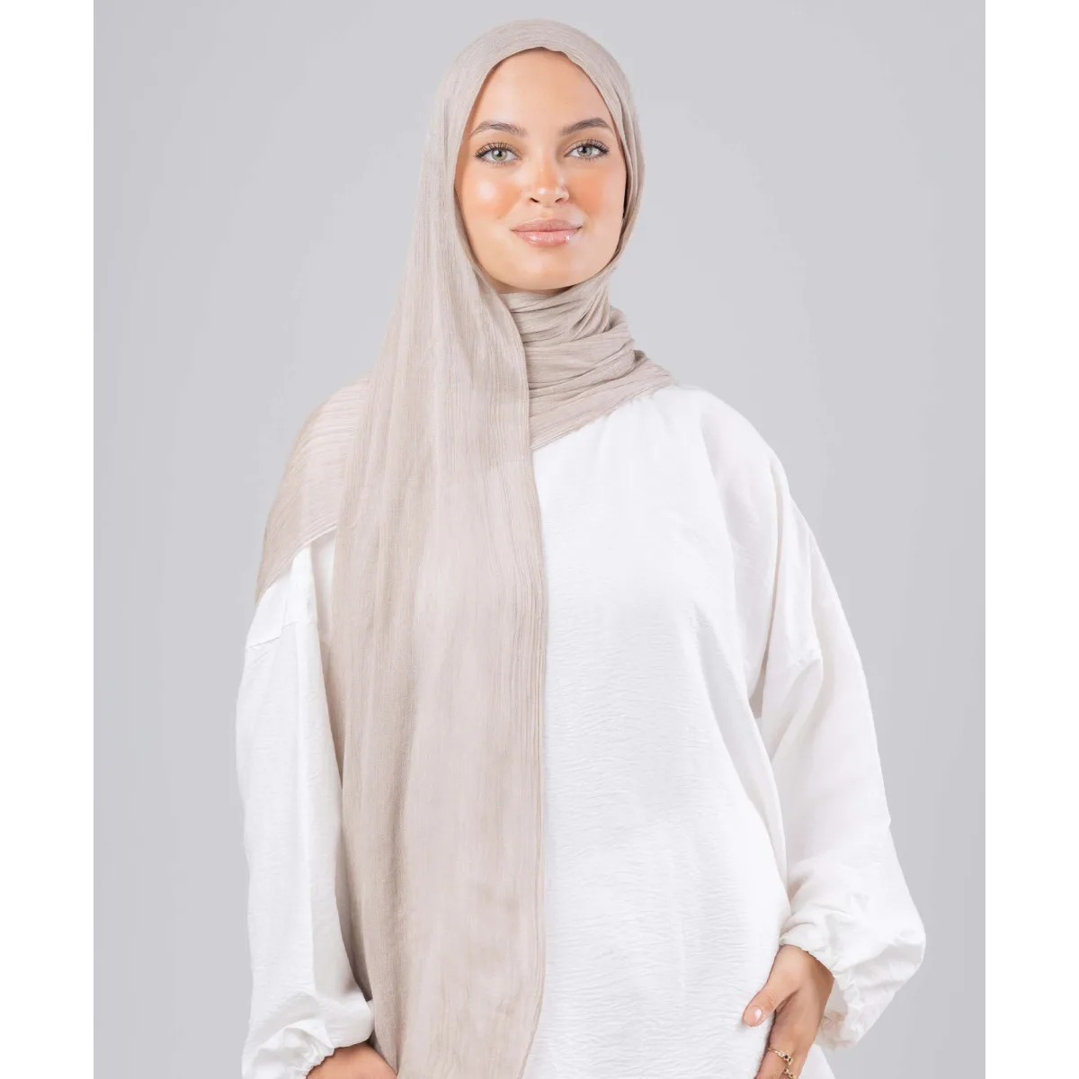 Le Voile Fluffy Linen Marble Scarf