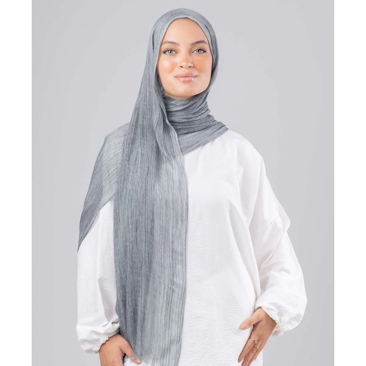 Le Voile Fluffy Linen Marble Scarf