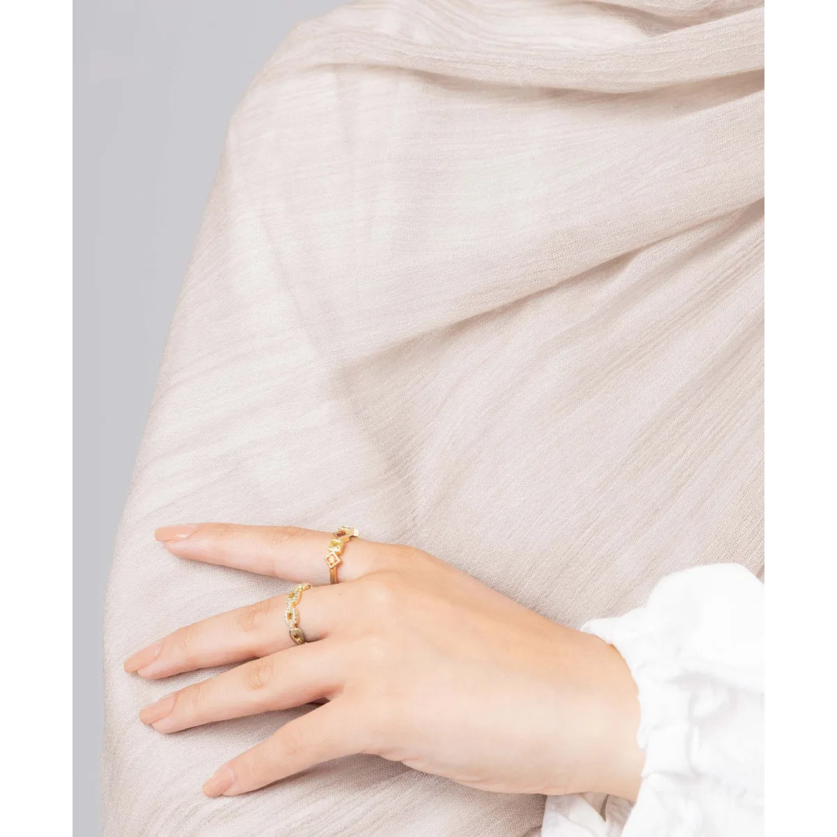 Le Voile Fluffy Linen Marble Scarf