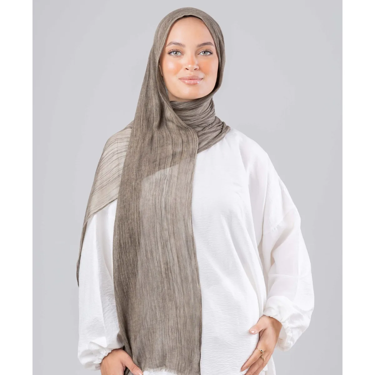 Le Voile Fluffy Linen Marble Scarf