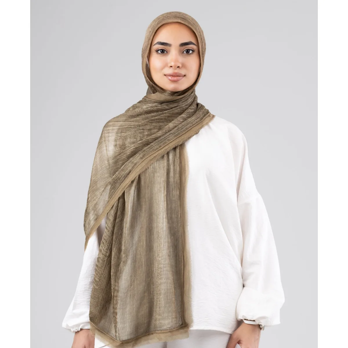 Le Voile Silk Linen Line Scarf