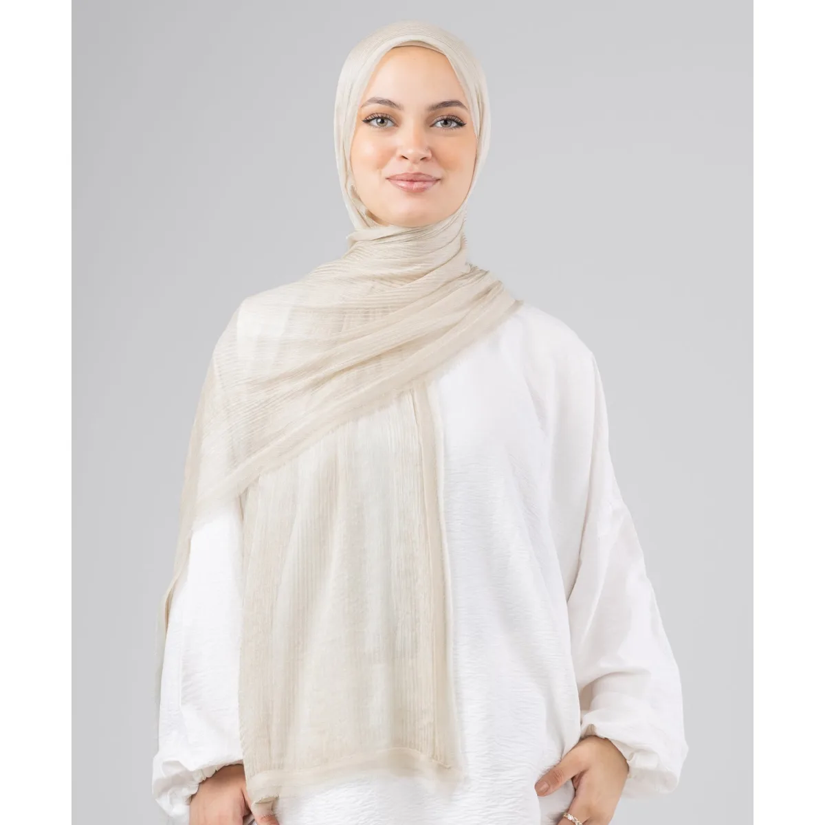 Le Voile Silk Linen Line Scarf