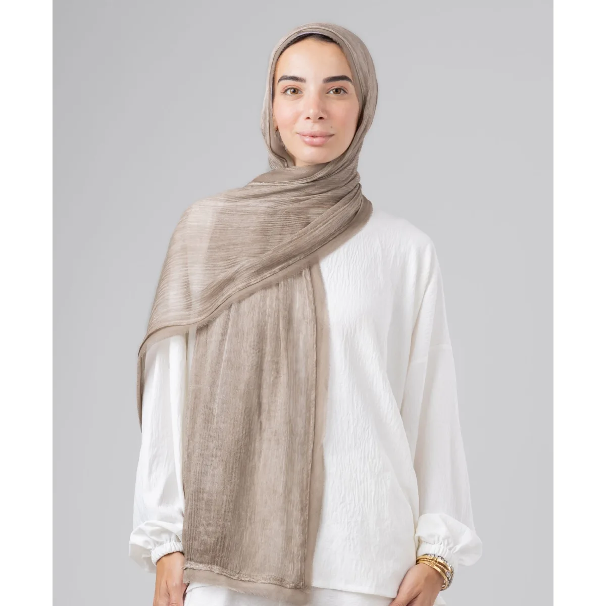 Le Voile Silk Linen Line Scarf