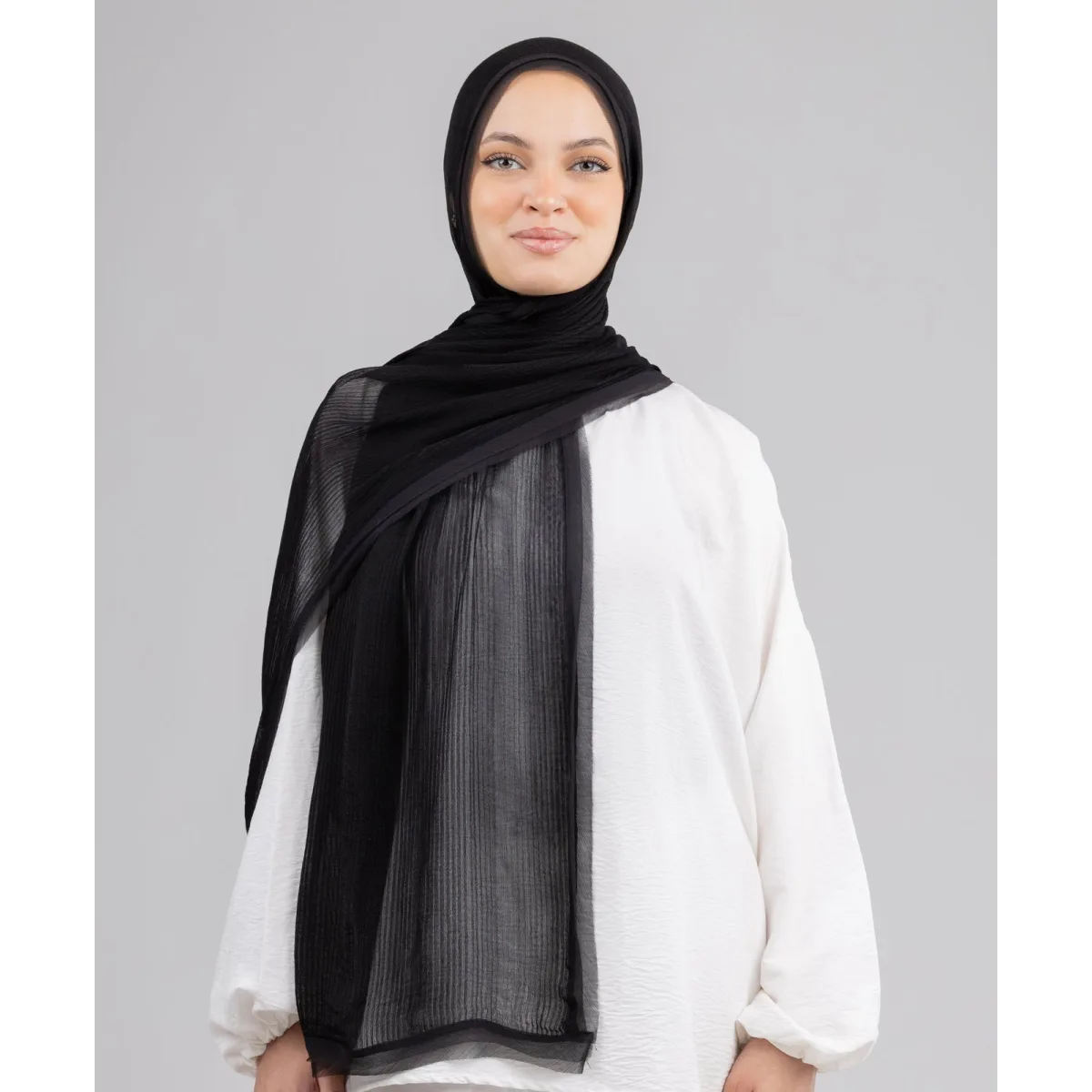 Le Voile Silk Linen Line Scarf