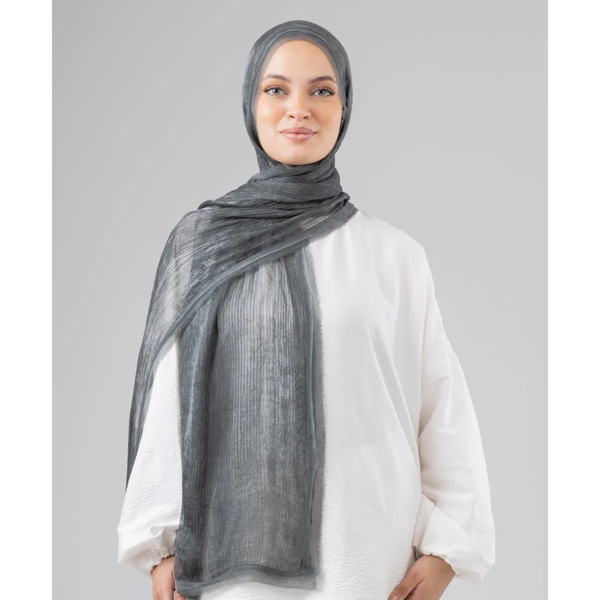 Le Voile Silk Linen Line Scarf