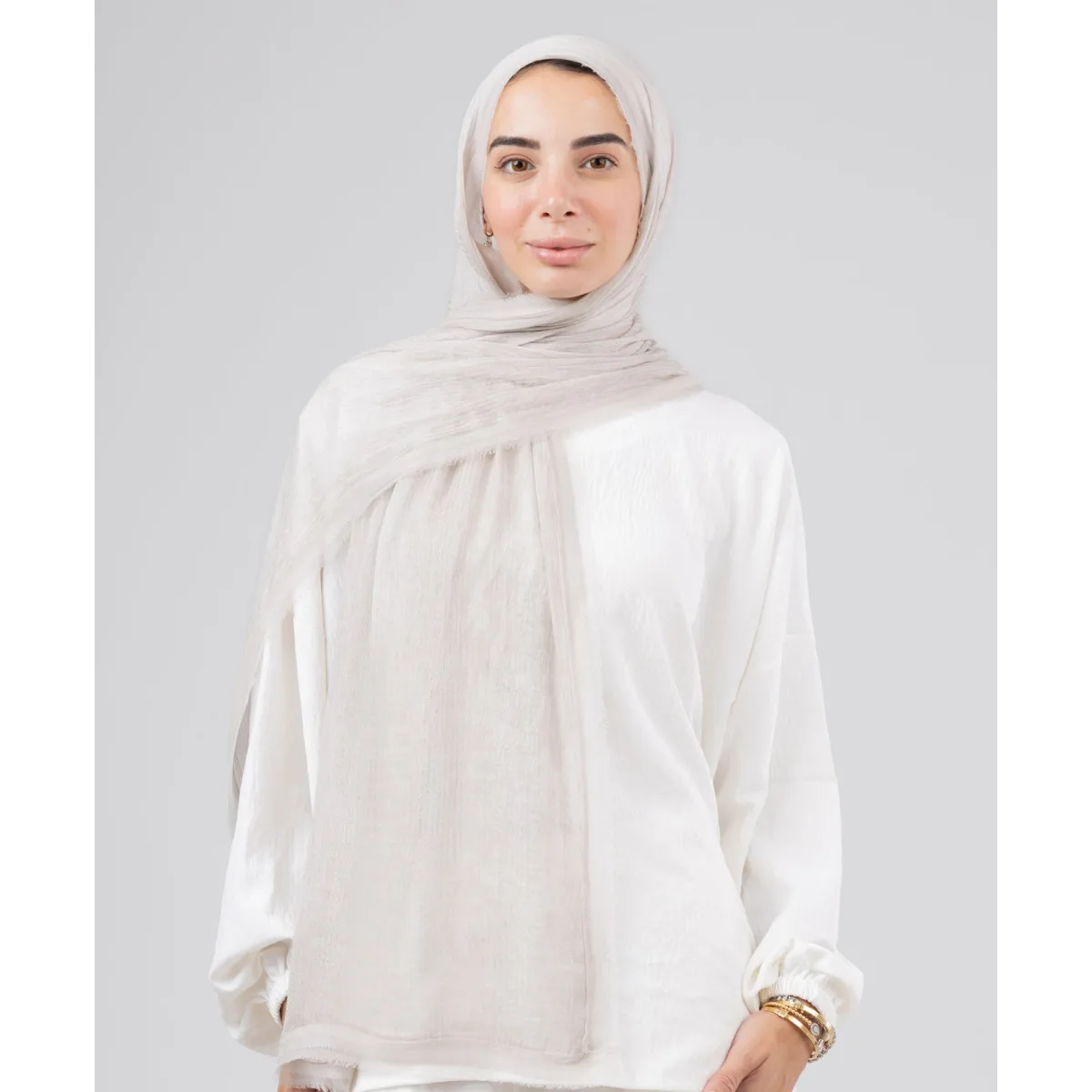 Le Voile Silk Linen Line Scarf
