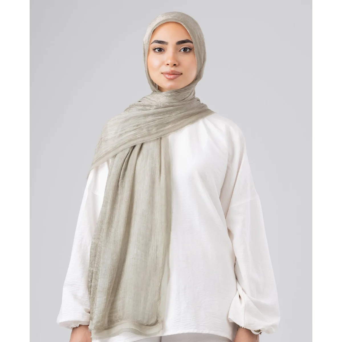 Le Voile Silk Linen Line Scarf