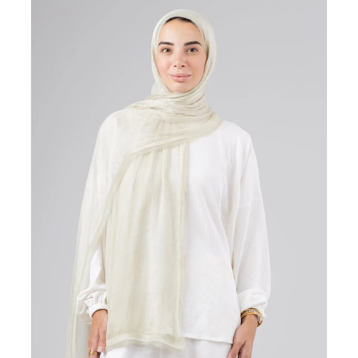 Le Voile Silk Linen Line Scarf