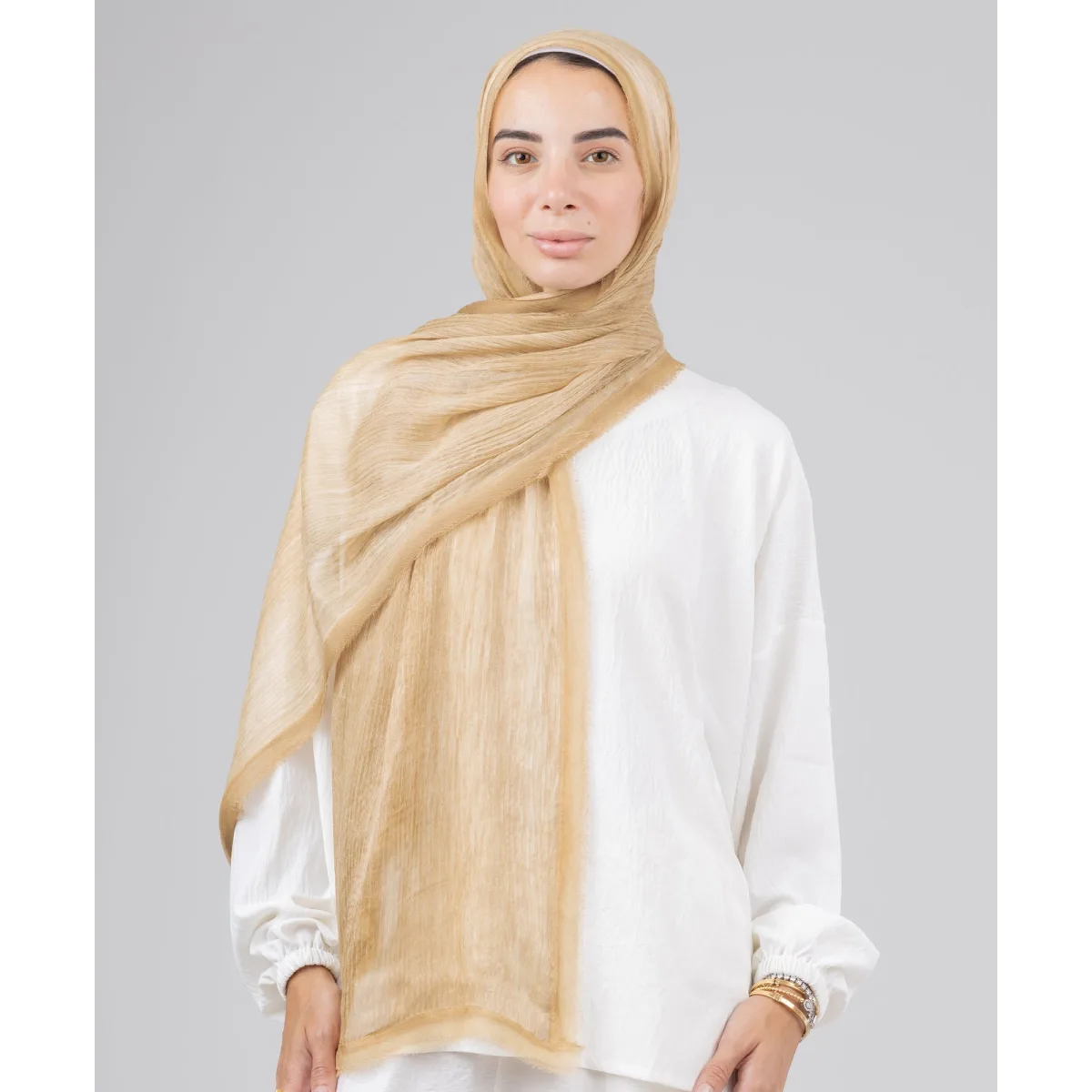 Le Voile Silk Linen Line Scarf