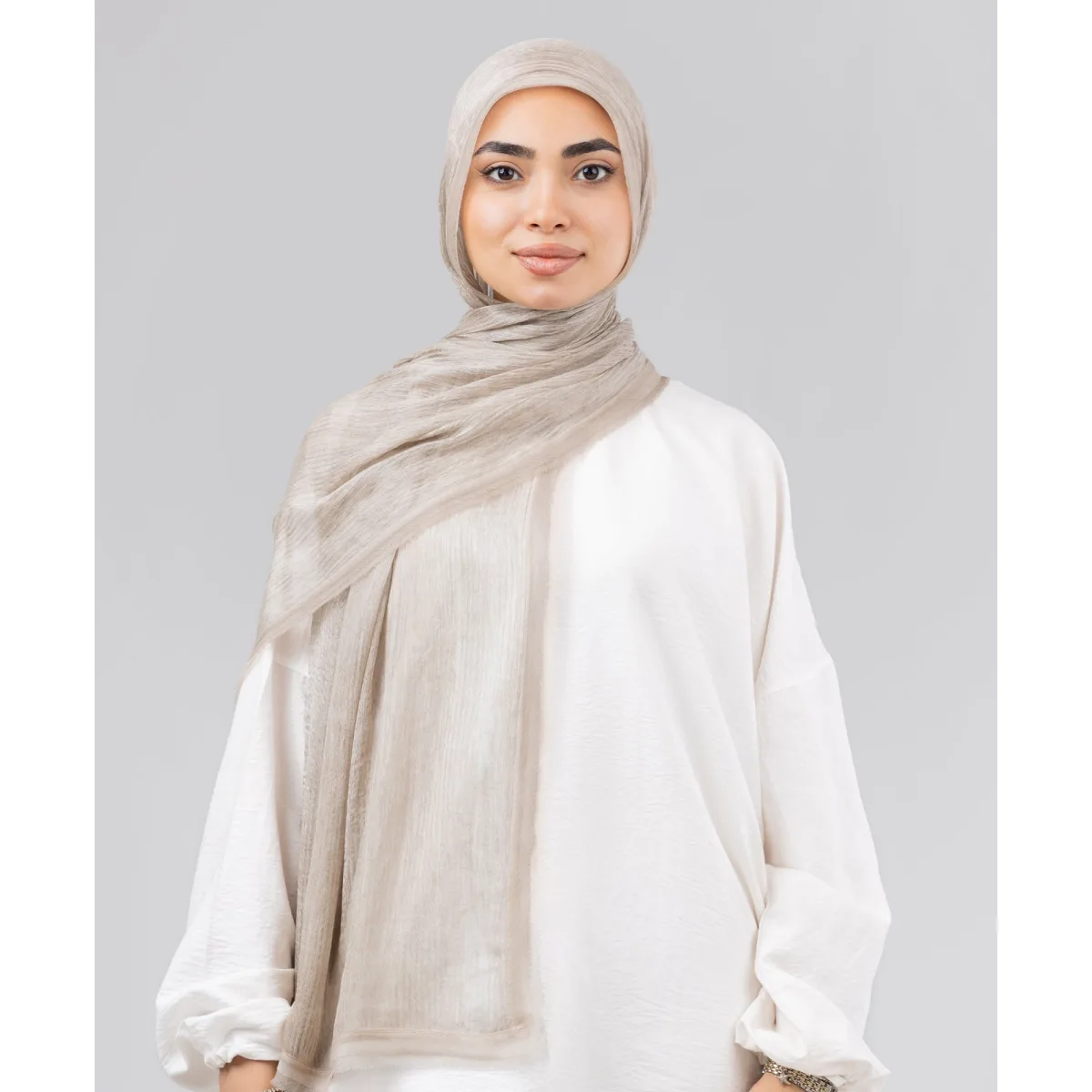 Le Voile Silk Linen Line Scarf