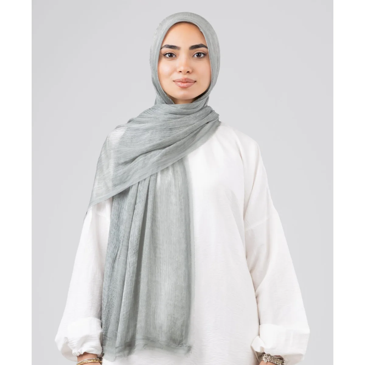 Le Voile Silk Linen Line Scarf