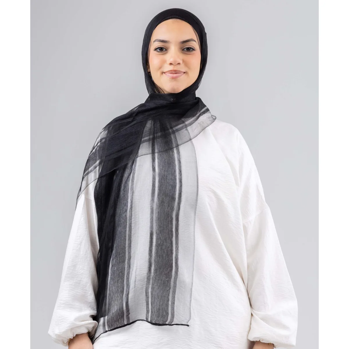 Le Voile Silk Linen Stripes Scarf