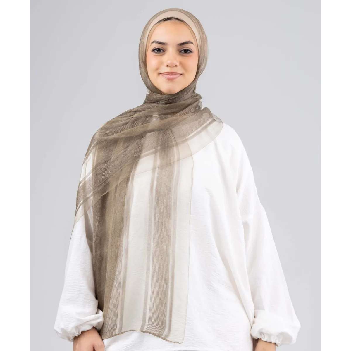 Le Voile Silk Linen Stripes Scarf