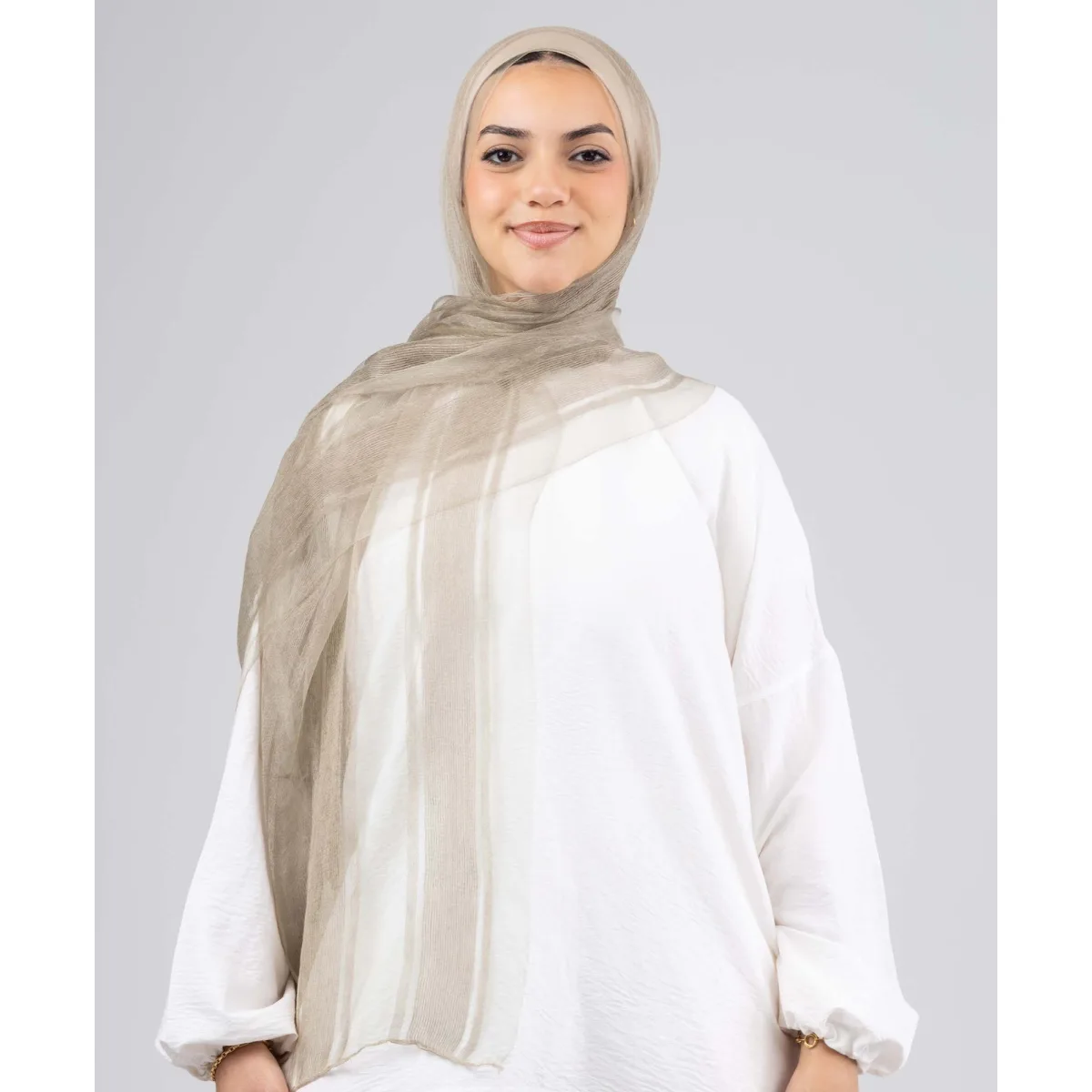 Le Voile Silk Linen Stripes Scarf