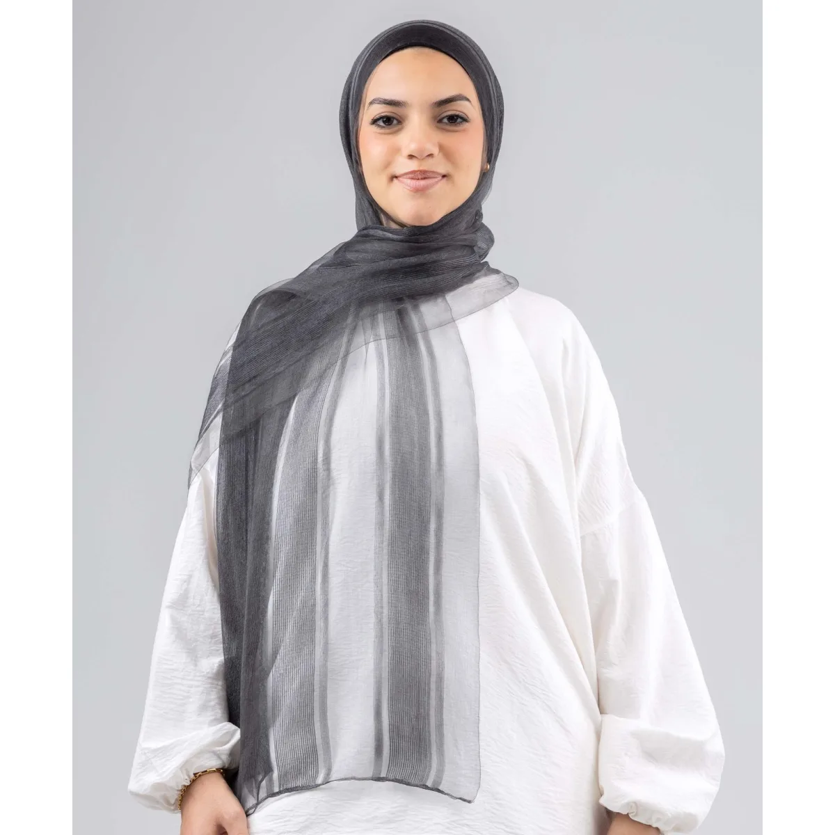 Le Voile Silk Linen Stripes Scarf