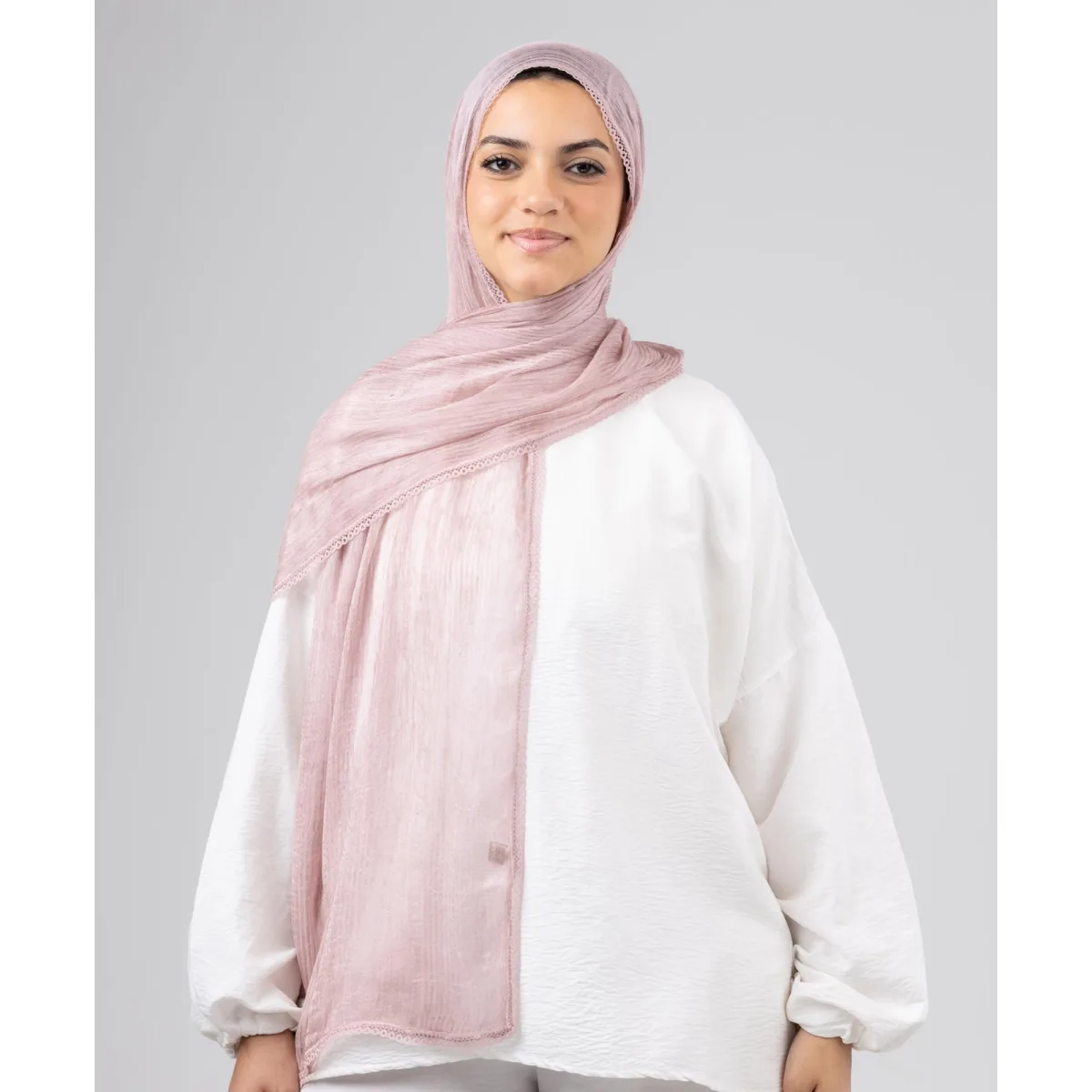 Le Voile Lace Plain Cotton Scarf